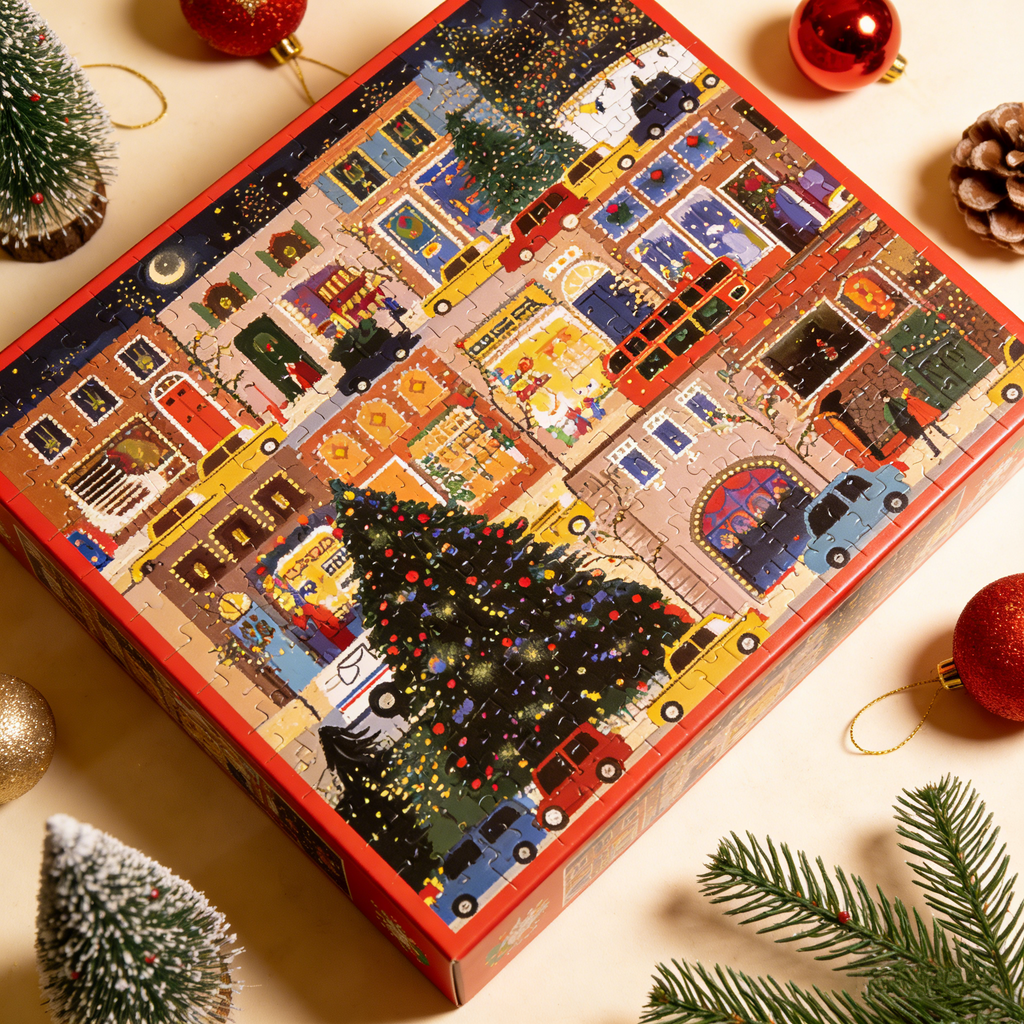 Yuletide Streetscape Holiday Puzzle: The Festive Winter City Jigsaw