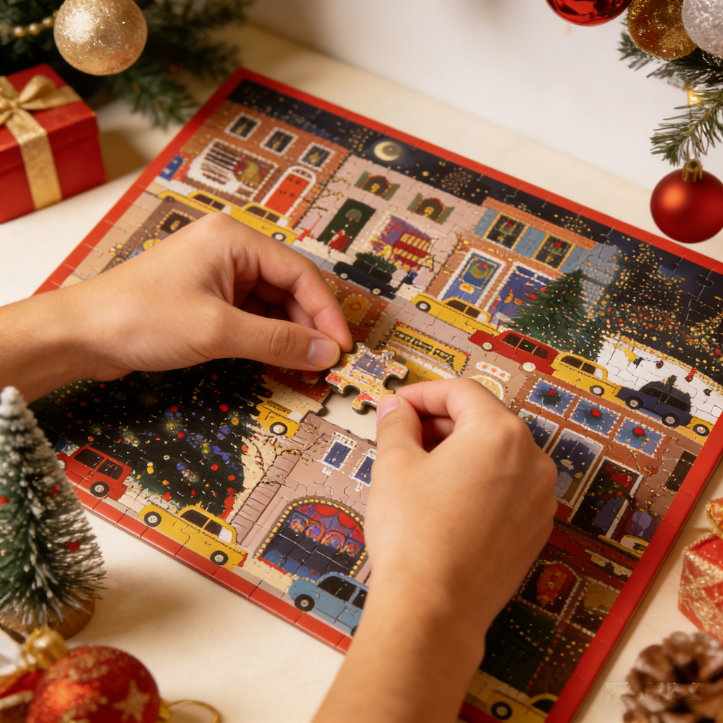 Yuletide Streetscape Holiday Puzzle: The Festive Winter City Jigsaw
