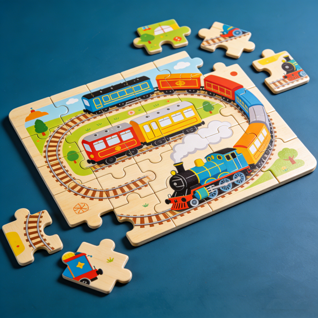 Railtime Adventures Wooden Train Puzzle: The Circular Railway Jigsaw