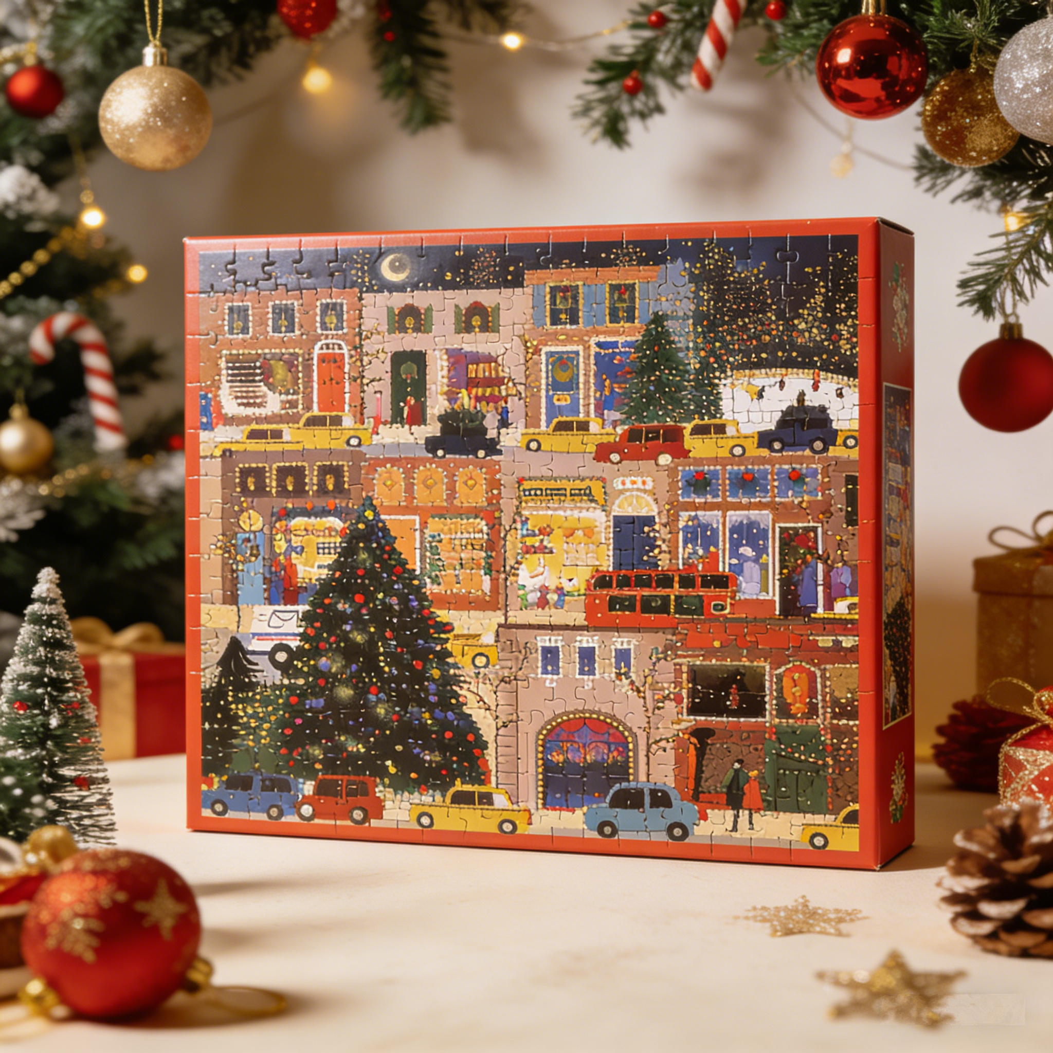 Yuletide Streetscape Holiday Puzzle: The Festive Winter City Jigsaw